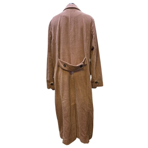 Free People Corduroy Long Duster Coat Double-Breasted  L - Picture 2 of 9